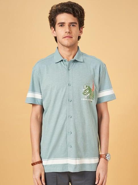 urban ranger by pantaloons cerulean slim fit polo t-shirt