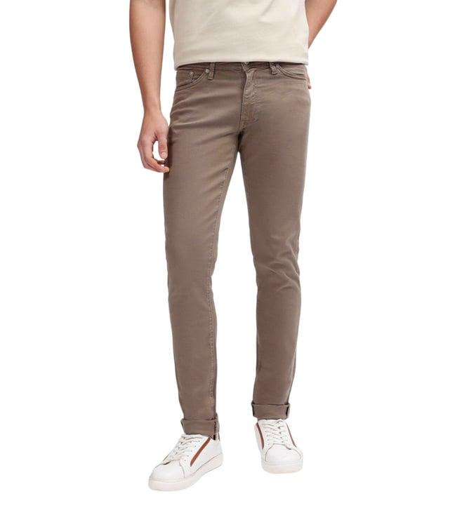 gant slim brown lightly washed mid rise jeans