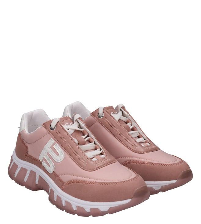 bagatt women's chi chunky logo synthetic rose & white sneakers