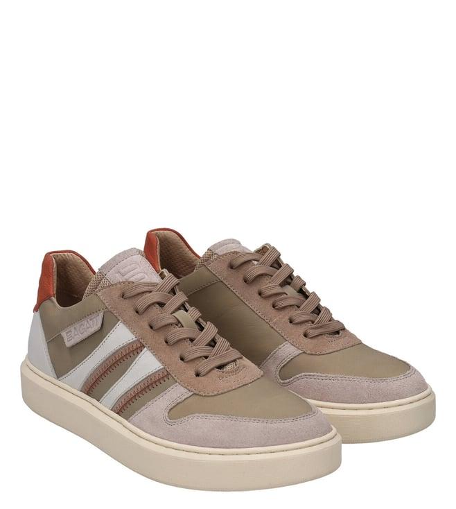 bagatt women's gina leather light brown sneakers