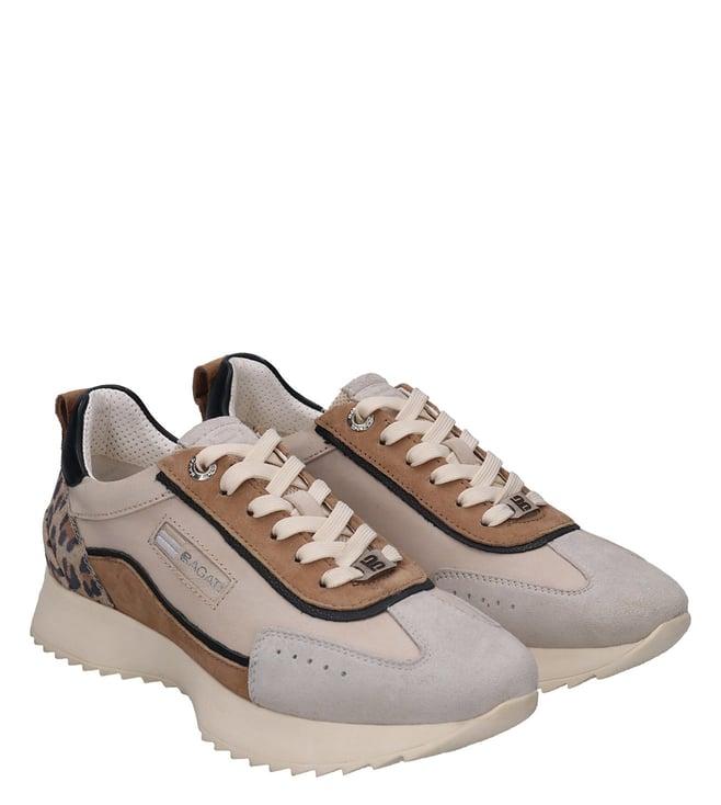 bagatt women's sophie animal print leather beige sneakers