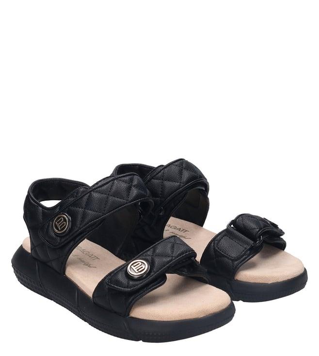 bagatt women's jersey logo flatform black floater sandals