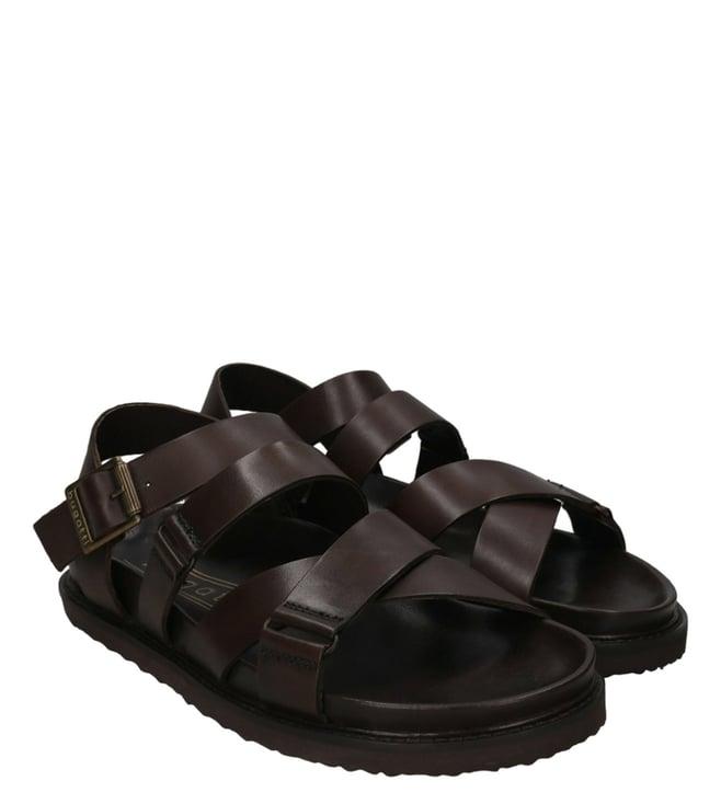 bugatti men's fermo brown back strap sandals