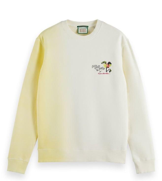 scotch & soda off white regular fit sweatshirt