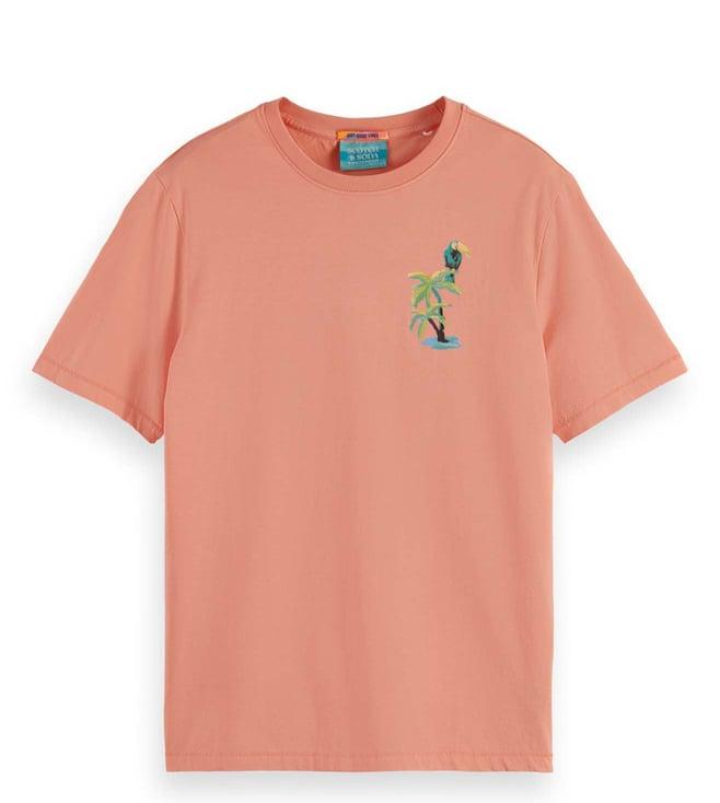 scotch & soda coral reef printed regular fit t-shirt