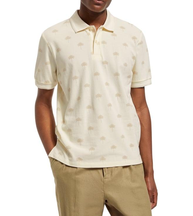 scotch & soda shell printed regular fit polo t-shirt