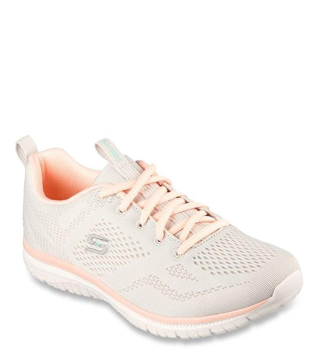 skechers women's virtue-kind favor taupe pink sneakers