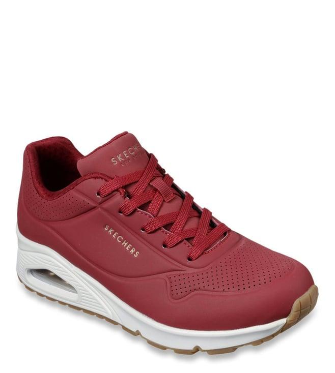 skechers women's uno - stand on air dark red sneakers