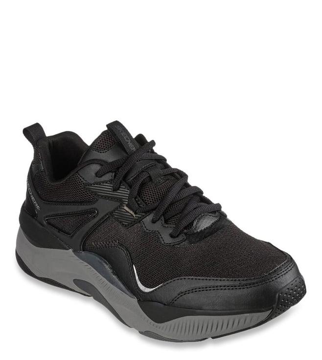 skechers men's mira black charcoal sneakers