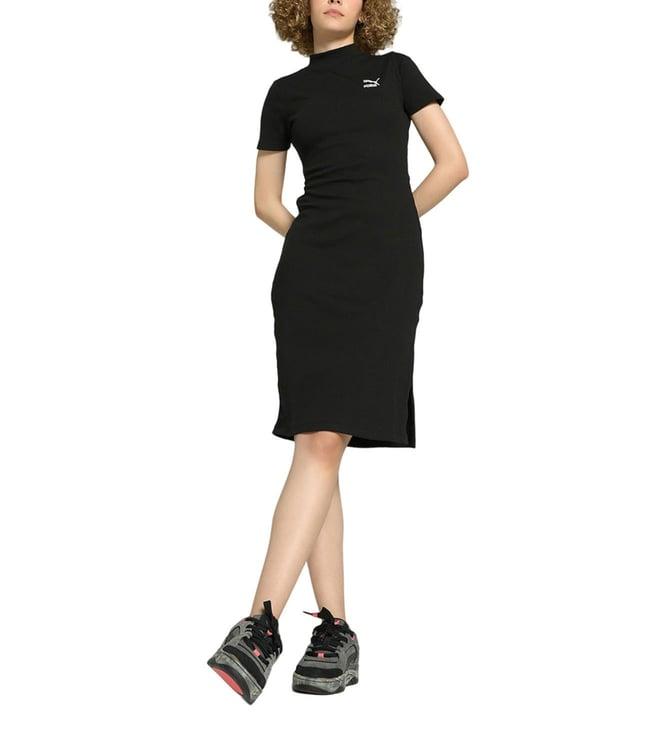 puma black classics ribbed slim fit dress