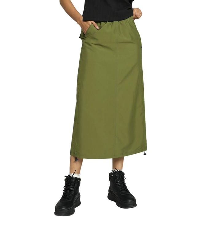 puma green dare to regular fit midi skirt