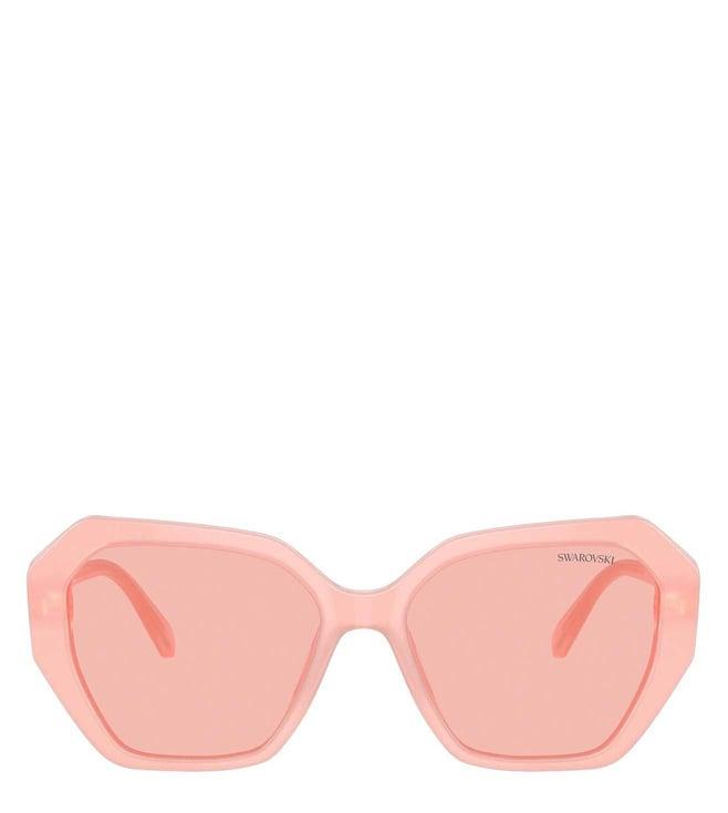 swarovski 0sk60171041/556 pink uv protected geometric sunglasses for women