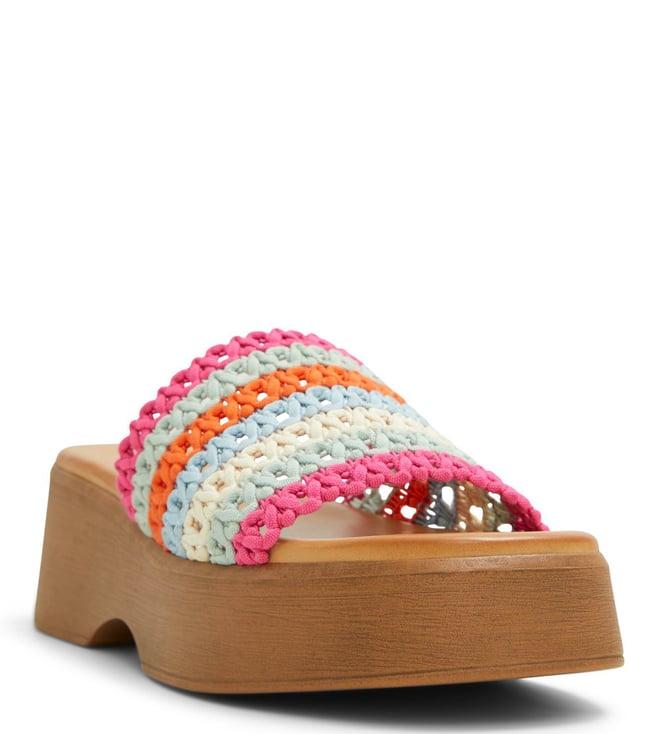 aldo women's yassu multicolor slide wedges