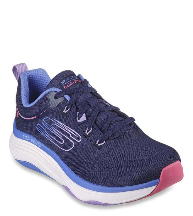 skechers women's d'lux fitness-new moxie navy multi sneakers