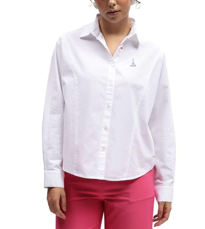 elle white fashion relaxed fit shirt