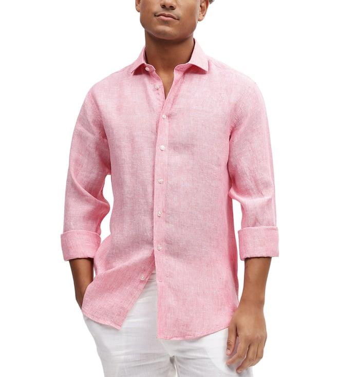 bruun & stengade pink fashion slim fit shirt