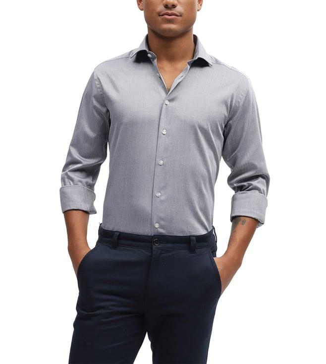 bruun & stengade grey fashion slim fit shirt