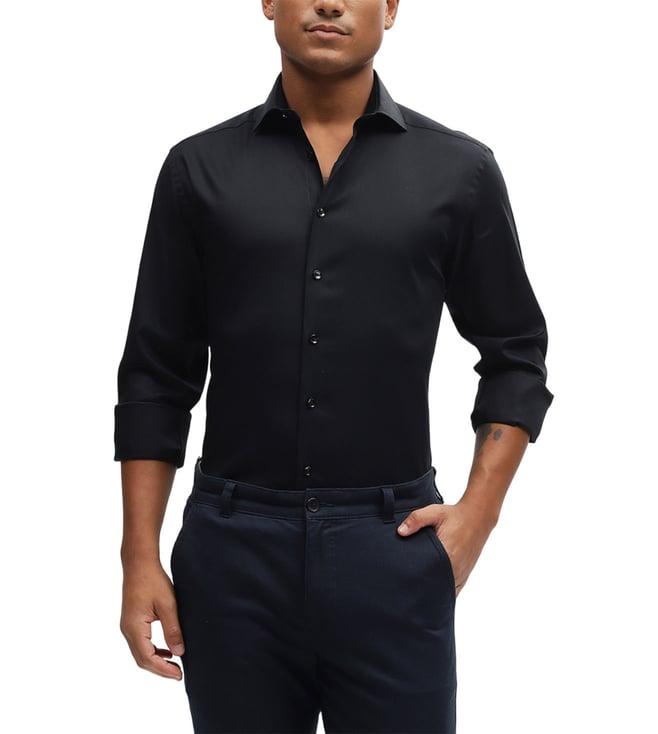 bruun & stengade black fashion slim fit shirt