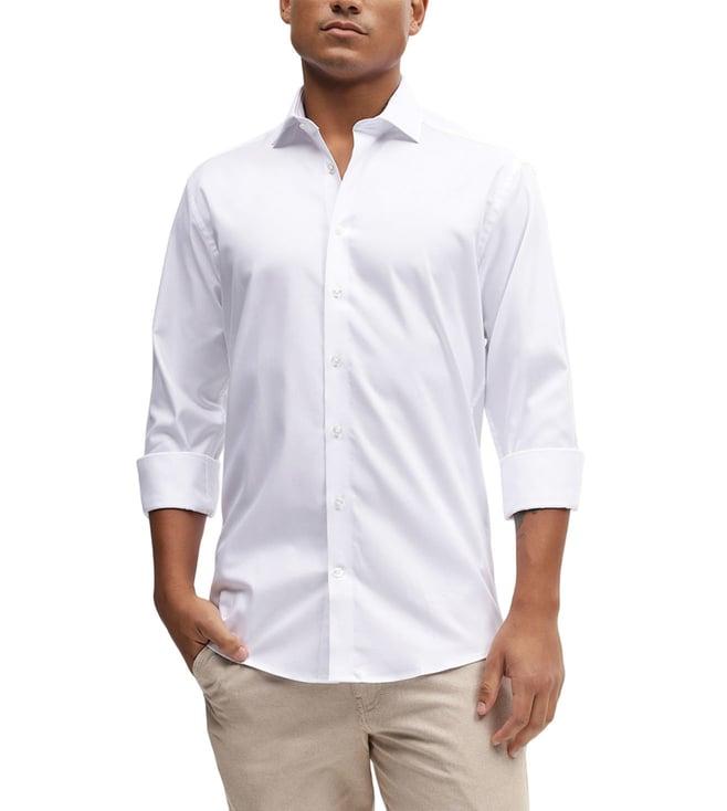 bruun & stengade white fashion slim fit shirt