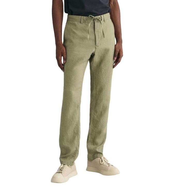 gant green relaxed fit drawstring trousers