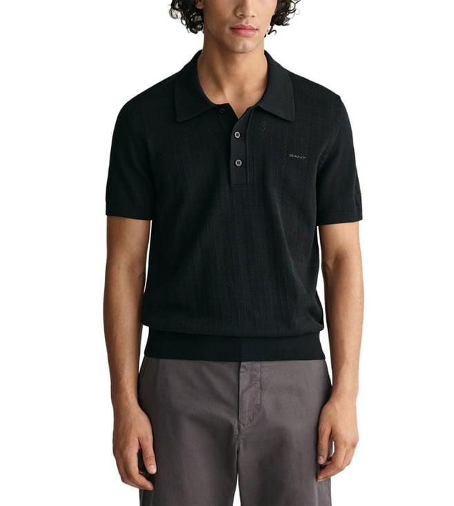 gant black regular fit polo t-shirt