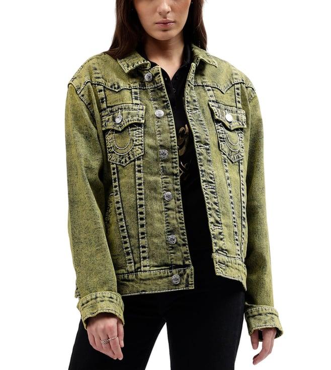 true religion green fashion regular fit denim jacket