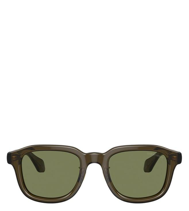 giorgio armani 0ar820660612a51 green uv protected square sunglasses for men