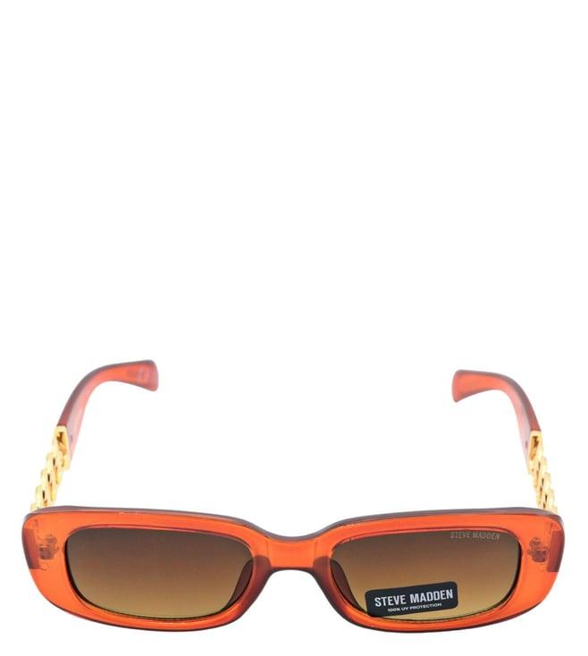 steve madden x17009 brown uv protected rectangular sunglasses for women