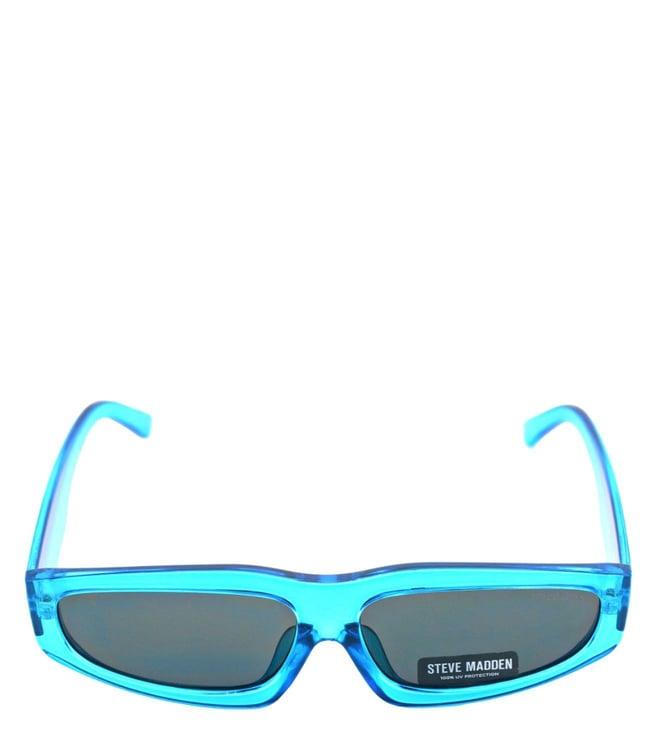 steve madden x17072 blue uv protected rectangular sunglasses for women