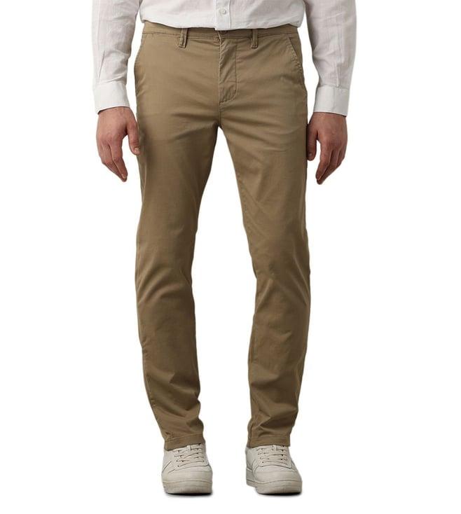 selected homme slim khaki mid rise chinos