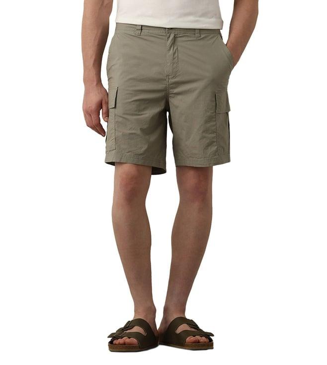 selected homme khaki regular fit cargo shorts