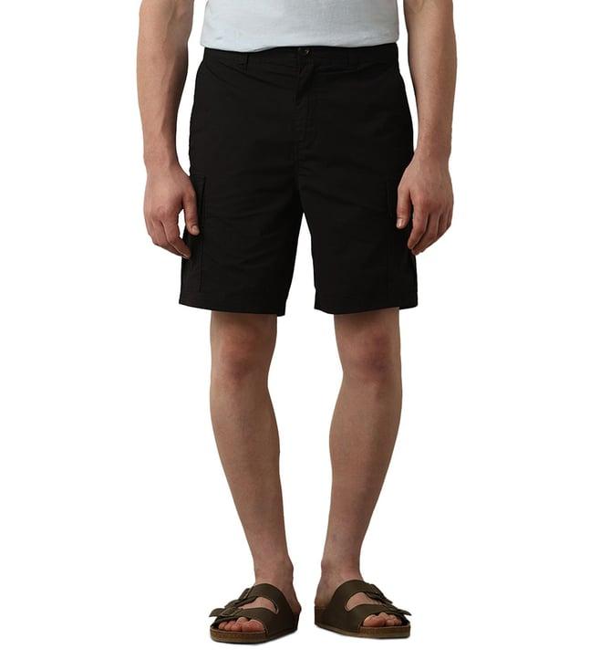 selected homme black regular fit cargo shorts