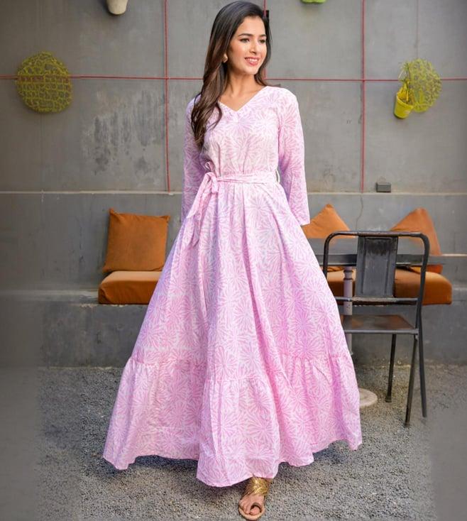 rangpur pink flared maxi dress