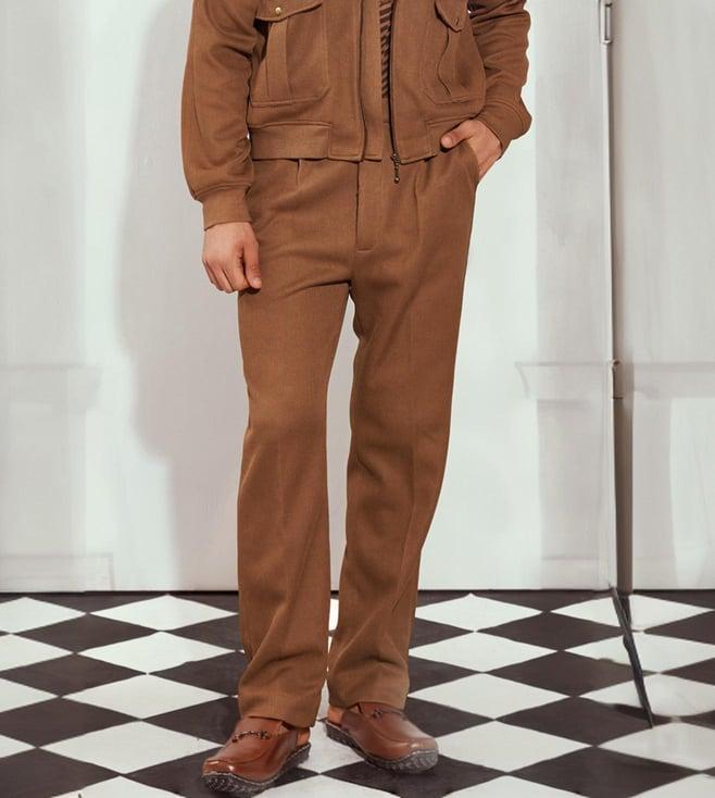 nikita mhaisalkar brown knit trousers