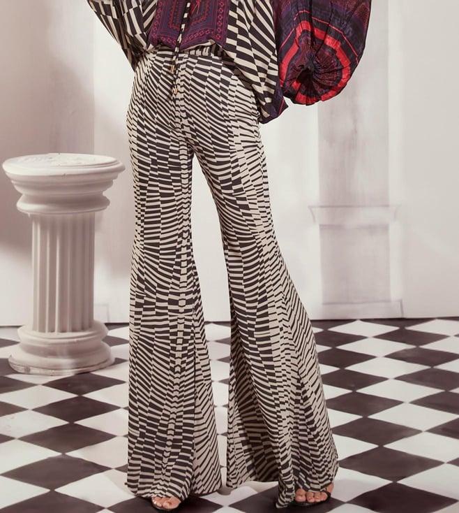 nikita mhaisalkar black & white byzantine print pants