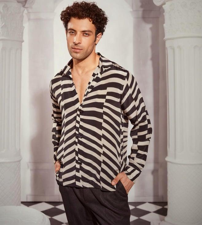 nikita mhaisalkar black & white byzantine print shirt