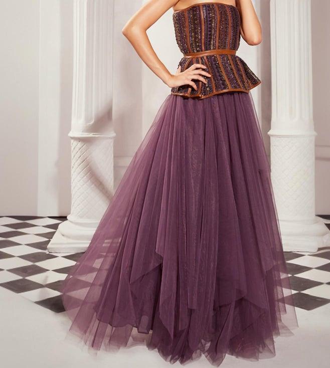 nikita mhaisalkar aubergine tulle skirt