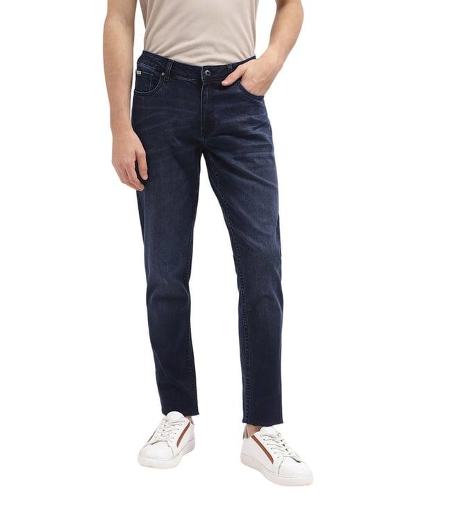 lindbergh tapered dark blue mid rise jeans