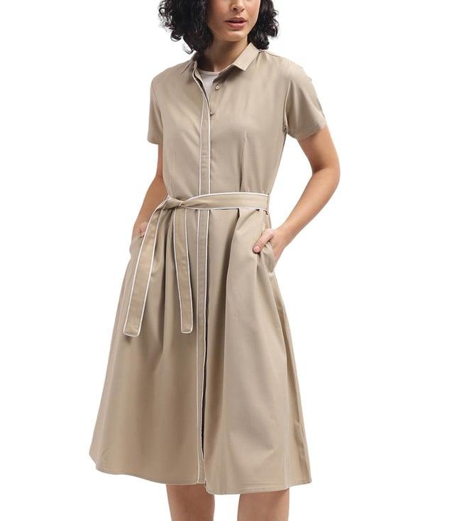 iconic beige regular fit dress