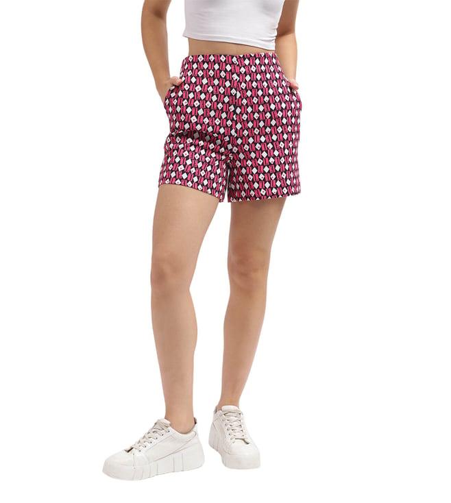 elle fuchsia logo relaxed fit shorts