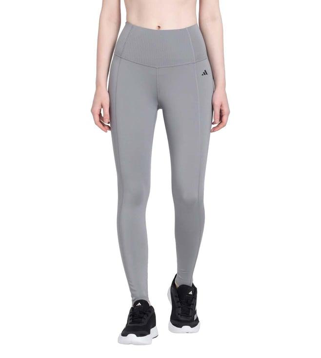 adidas grey logo fitted tights