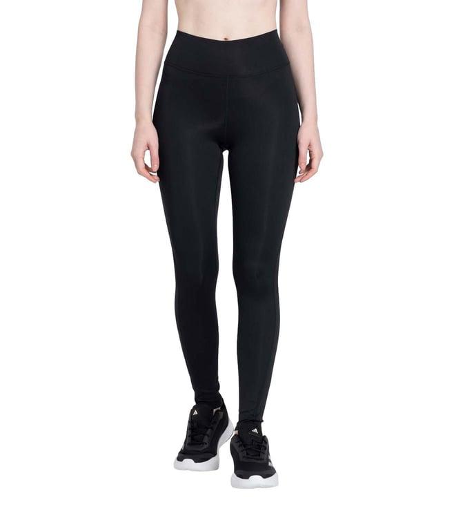 adidas black logo fitted tights