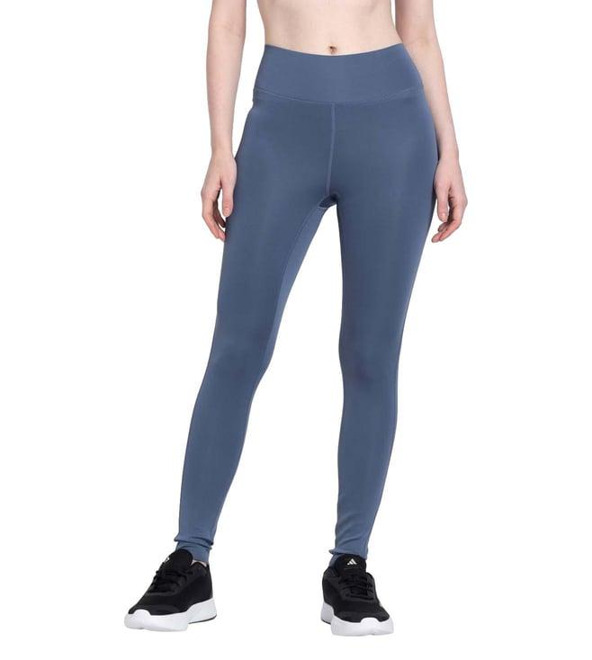 adidas blue logo fitted tights