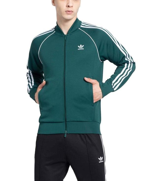 adidas originals green stripes regular fit sweatshirt