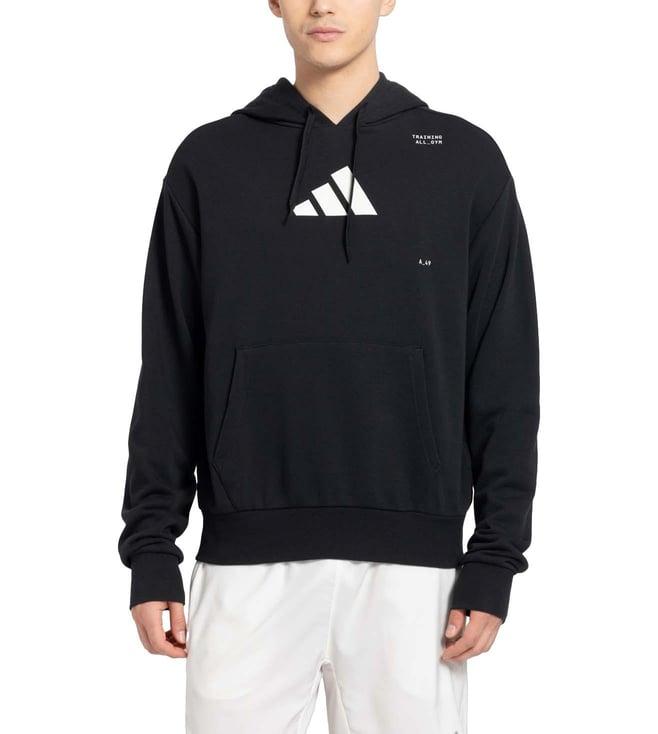 adidas black logo regular fit hoodie