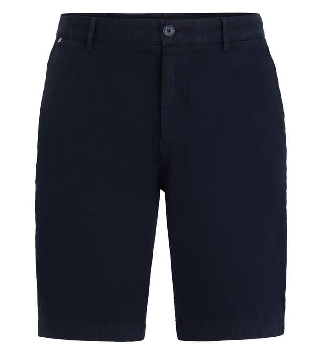 boss dark blue slim fit shorts