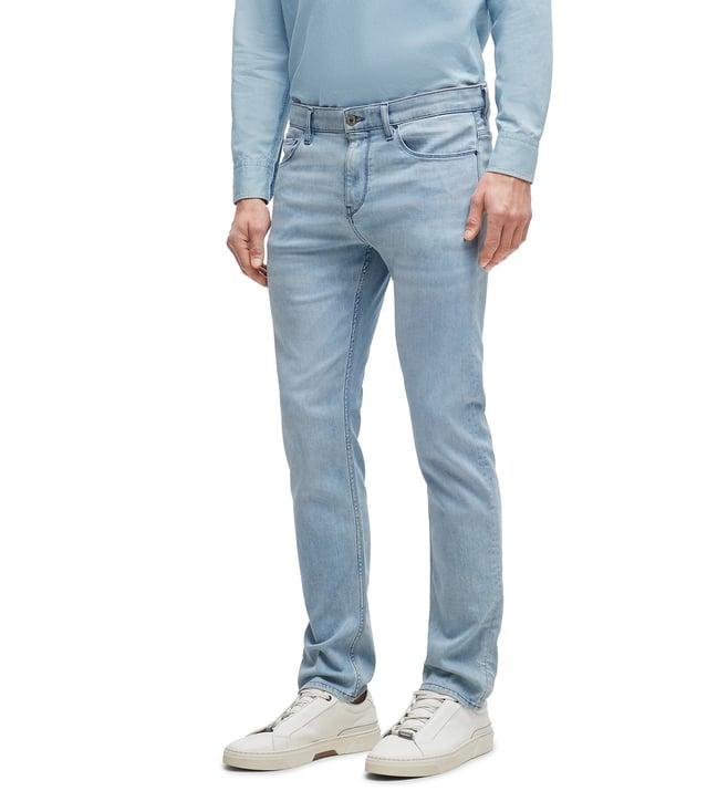 boss slim turquoise aqua acid wash mid rise jeans