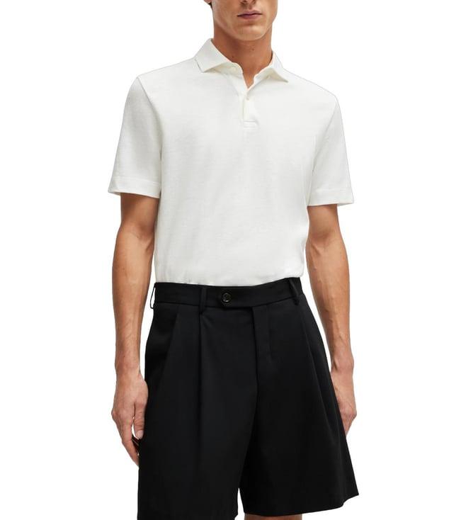 boss white regular fit polo t-shirt