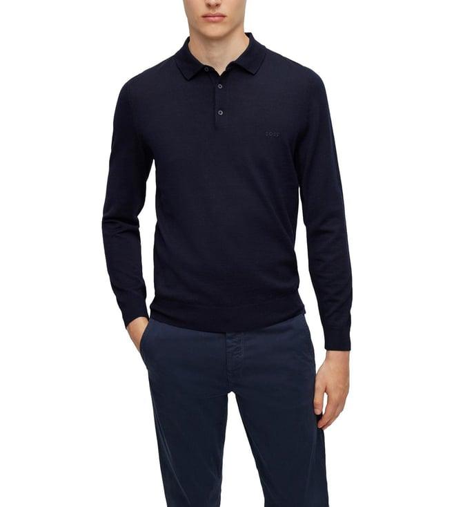 boss dark blue regular fit sweater