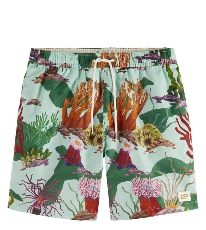 scotch & soda coral reef aop printed regular fit shorts